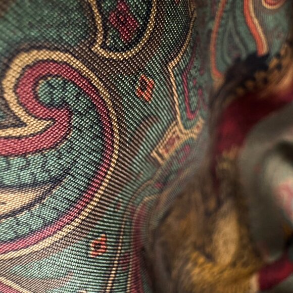 Vintage Ralph Lauren Silk Pheasant Hunting Theme Midi Skirt 8 - Picture 9 of 9